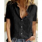 Rsslyn Short Sleeves Linen Blouses for Women Summer Tops Women's Tops Fashion Linen White Shirt