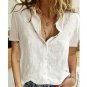 Rsslyn Short Sleeves Linen Blouses for Women Summer Tops Women's Tops Fashion Linen White Shirt