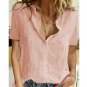 Rsslyn Short Sleeves Linen Blouses for Women Summer Tops Women's Tops Fashion Linen White Shirt