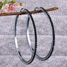 Rsslyn Black Hoop Earrings for Women Full Zircon Circle Statement Earrings For Women