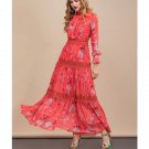 Rsslyn Womens Dresses Fashion Dress Women Flare Sleeve Lace Patchwork Floral print