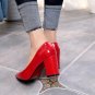Rsslyn On-Hand Shoes for Women Red Pointy Shoes Chunky High Heels Shallow Mouth Shoes