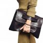 Rsslyn Dual Metallic Blue Handbags Leather Bags for Women Fashion Envelope Party Clutch
