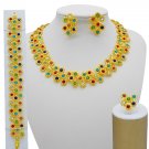 Rsslyn 4pcs/SET Dubai Gold Jewelry Set Dubai Women Gold Color Jewelry Sets African Wedding Bridal