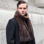 Rsslyn Unisex Scarf Men and Women Black Mink Fur Shawl Good Gift Real Fur Scarf Genuine Mink Scarf