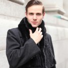 Rsslyn Unisex Scarf Men and Women Black Mink Fur Shawl Good Gift Real Fur Scarf Genuine Mink Scarf