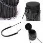 Rsslyn Black Unique Phone Bags New Fashion Beaded Black Phone Wallet Bags Black Tassel Bags