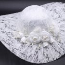 Rsslyn White Bridal Hat Lacy Victorian Style Elegant Wedding Accessories