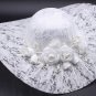Rsslyn White Bridal Hat Lacy Victorian Style Elegant Wedding Accessories