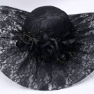 Rsslyn Black Hats Lacy Hats for Women Rose Victorian Hats Vintage Hats Summer Hats