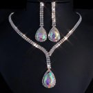 Rsslyn 2pcs/SET New Silver Necklace with Silver Earrings for Women Fashion Jewelries