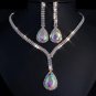 Rsslyn 2pcs/SET New Silver Necklace with Silver Earrings for Women Fashion Jewelries