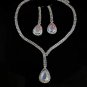 Rsslyn 2pcs/SET New Silver Necklace with Silver Earrings for Women Fashion Jewelries
