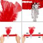 Rsslyn Cosplay Costume Red Headband with Red Feather Retro Party Props Dress Accessories