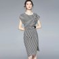 Rsslyn New Black Dress for Women Summer Elegant Stripe Dress Festa High Quality Office