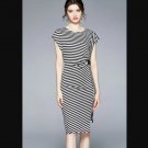 Rsslyn New Black Dress for Women Summer Elegant Stripe Dress Festa High Quality Office