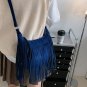 Rsslyn Blue Shoulder Bags Moccasin Style Fashion Suede Tassel Small Crossbody Bags for Women