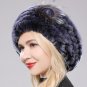 Rsslyn Slouchy Beanies New Lovely Lady Beret Caps Knitted Real Rex Rabbit Fur Beanie