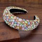 Rsslyn Blue Headbands Gorgeous Baroque Hair Jewelry Bohemian Padded Crystal Crown Headbands