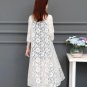 Rsslyn White Kimono White Lace Cardigan Mid-length Summer Mesh Shawl Loose Over-the-knee