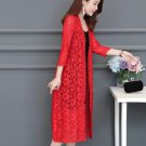 Rsslyn Red Kimono Red Lace Cardigan Long Sleeve Summer Sun Protection Clothing Women Long Cardigans