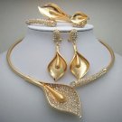 Rsslyn Fashion Nigerian Woman Wedding African Beads Jewelry Set Gold Color Fashion Dubai