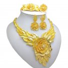 Rsslyn 3pcs/Set Choker Set Nigerian Wedding Jewelry Set Bridal Dubai Gold Jewelries African Necklace