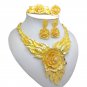 Rsslyn 3pcs/Set Choker Set Nigerian Wedding Jewelry Set Bridal Dubai Gold Jewelries African Necklace