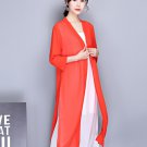 Rsslyn Thin Cardigan with Long Side Slits Beach Cover Spring Long Sleeve Summer Sun Protection