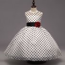 Rsslyn Lightweight White Polka Dot Dress for Girls White Dress Sleeveless Dress Birthday Party Dress