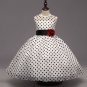 Rsslyn Lightweight White Polka Dot Dress for Girls White Dress Sleeveless Dress Birthday Party Dress