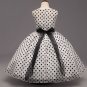 Rsslyn Lightweight White Polka Dot Dress for Girls White Dress Sleeveless Dress Birthday Party Dress