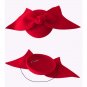 Rsslyn Luxury Red Wool Felt Red Women Church Hats For Wedding Fascinator