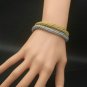 Rsslyn 2pcs/SET Stainless Steel Simple Jewelry Silver & Gold Color Necklace and Bracelet Set