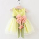 Rsslyn 3-6 Months Yellow Dresses Big Bow Yellow Baby Girls Clothes Big Bowknot Infant Party Dress