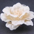 Rsslyn Ivory Hairpin New Handmade Fabric Camellia Flower Brooch Pin Scarf Buckle Corsage
