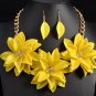 Rsslyn Yellow Necklace Maxi Choker Inlaid Necklace for Women Wedding Jewelry Acrylic Collares
