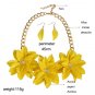 Rsslyn Yellow Necklace Maxi Choker Inlaid Necklace for Women Wedding Jewelry Acrylic Collares