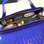 Rsslyn Luxury Blue Bags Genuine Leather Women's Bag Luxury Fashion Snake Pattern Blue Totes