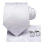 Rsslyn TF White Neckties 3pcs/SET Necktie Hanky Clip Button Luxury Silk Neck Ties for Men Boys Neck
