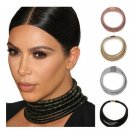 Rsslyn TF Black Choker Necklace 38cm Rope Collar Statement Chokers Vintage African Necklace