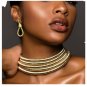 Rsslyn TF Black Choker Necklace 38cm Rope Collar Statement Chokers Vintage African Necklace