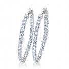 Rsslyn Lab Diamond Carat 1.56ct Full Moissanite Hoop Earrings S925 Sterling Silver Earrings