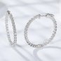 Rsslyn Lab Diamond Carat 1.56ct Full Moissanite Hoop Earrings S925 Sterling Silver Earrings