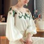 Rsslyn TF New Fashion Blouses for Women Ivory White Satin Loose Fashion Off Shoulder Tops for Women