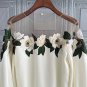 Rsslyn TF New Fashion Blouses for Women Ivory White Satin Loose Fashion Off Shoulder Tops for Women