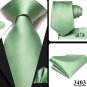 Rsslyn 3pcs/SET Green Neck Tie New Men's Ties Hanky Cufflinks Set Silk Neck ties For Men