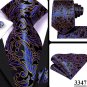 Rsslyn 3pcs/SET Green Neck Tie New Men's Ties Hanky Cufflinks Set Silk Neck ties For Men