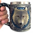Rsslyn Birthday Gift for Boyfriend 3D Wolf Head Mug Retro Wolf King Stainless Steel LMF24-297