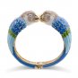 Rsslyn Bangles Trendy Double Macaw Heads Enamel Cuff Bracelet Statement Bangle for Women